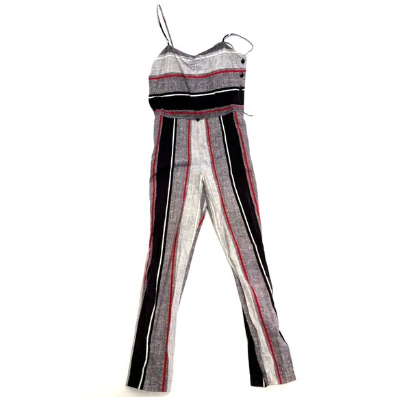 Marissa vintage 90s jumpsuit - black white red stripe - Picture 1 of 11